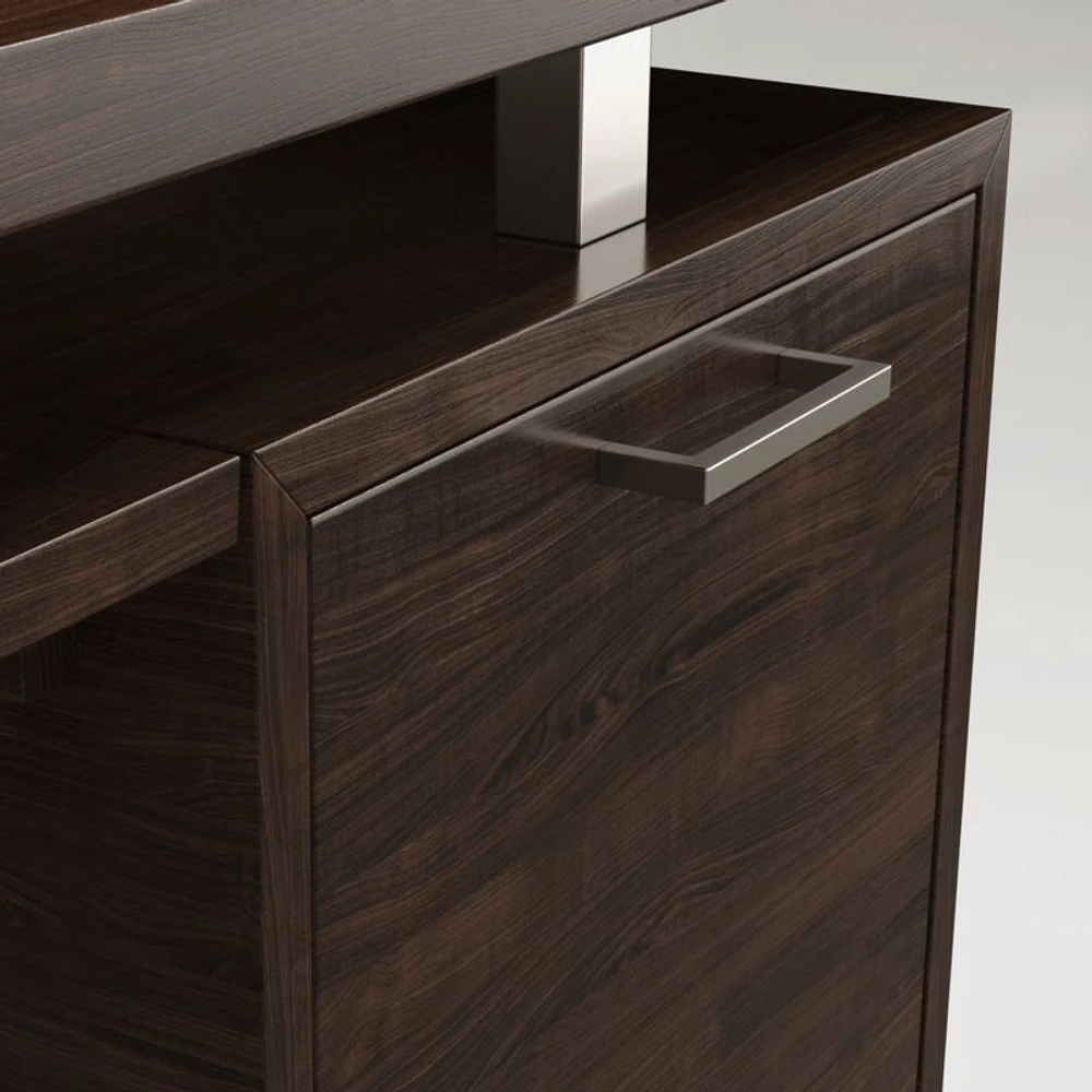 Clybourn Charcoal Cherry Executive Desk