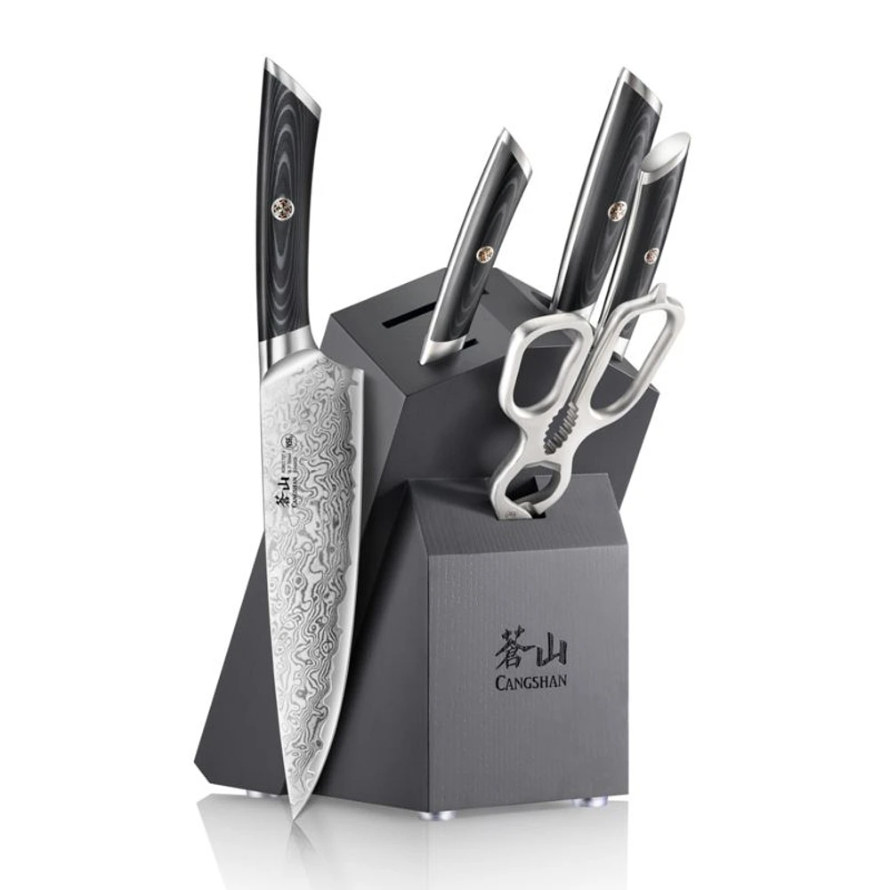Cangshan ® Kuro 6-Piece Knife Block Set
