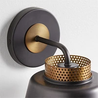 Colin Black and Brass Sconce Light