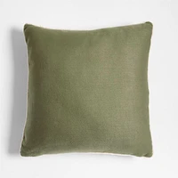 Collins Twill Weave 20"x20" Dark Parsnip Green Outdoor Throw Pillow by Jake Arnold