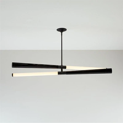 Colt Linear LED Wood Black Chandelier Light