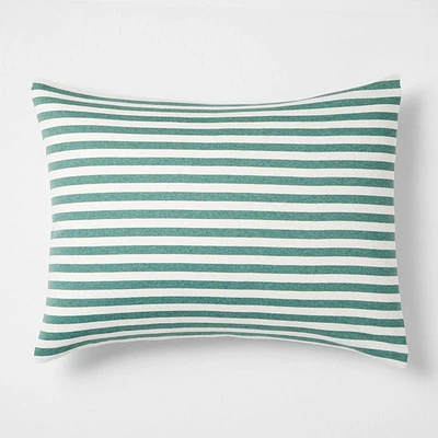 Comfy Tee Green Stripe Organic Cotton Jersey Kids Pillow Sham