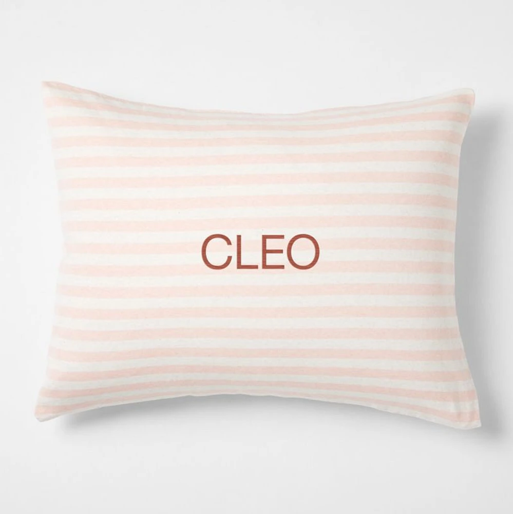 Comfy Tee Pink Stripe Organic Cotton Jersey Kids Pillow Sham