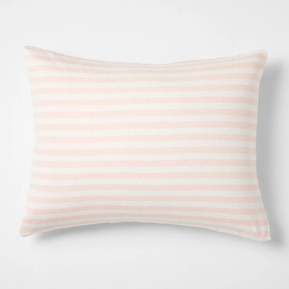 Comfy Tee Pink Stripe Organic Cotton Jersey Kids Pillow Sham
