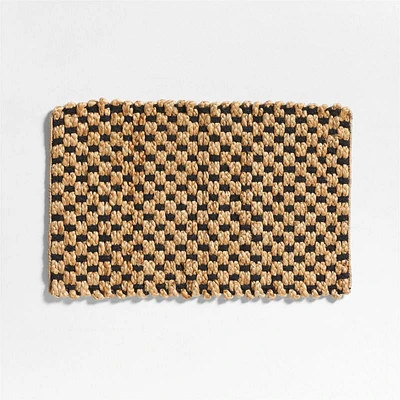 Contrast Jute Black and Natural Doormat 18"x30"