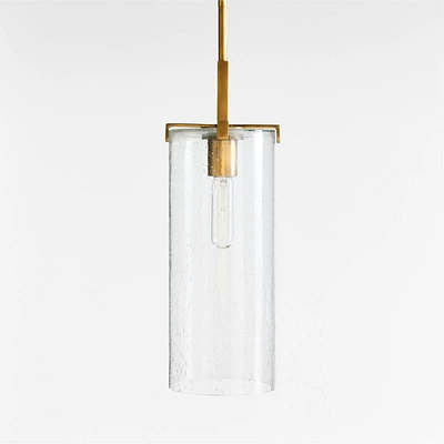 Coquina Brass Pendant Light with Glass Shade