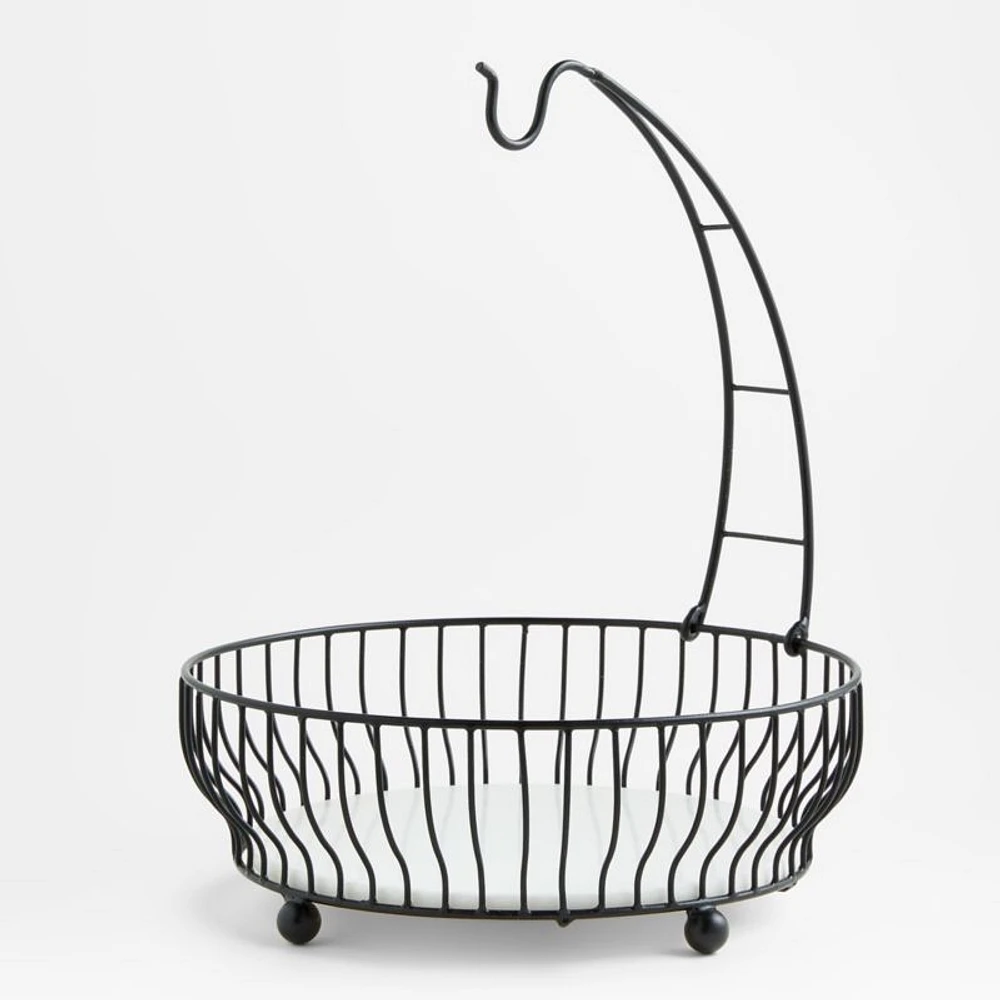 Cora Black Fruit Basket with Banana Hanger
