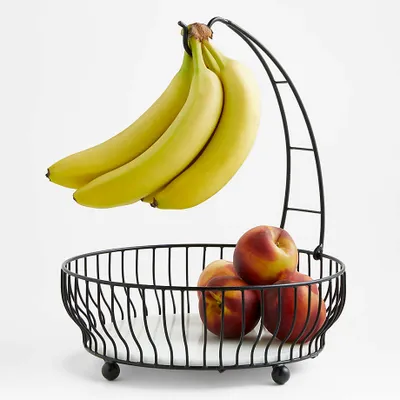 Cora Black Fruit Basket with Banana Hanger