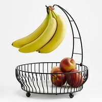 Cora Black Fruit Basket with Banana Hanger