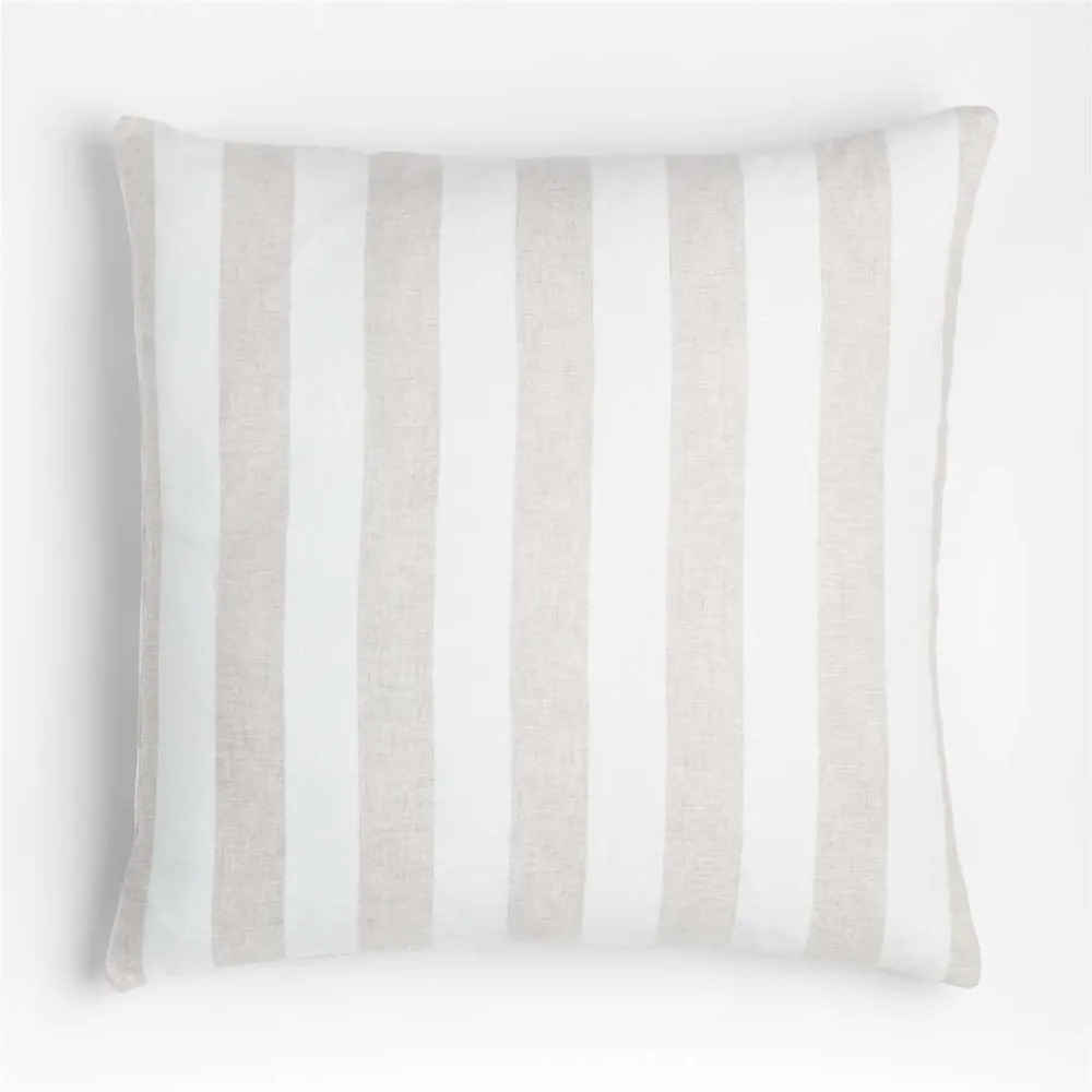 Dellana 23x23 Striped Natural Square Throw Pillow