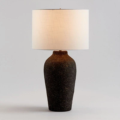 Corfu Tall Earthenware Table Lamp with Drum Shade
