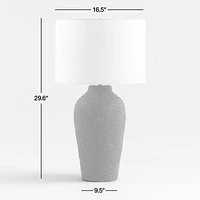 Corfu Tall Earthenware Table Lamp with Drum Shade