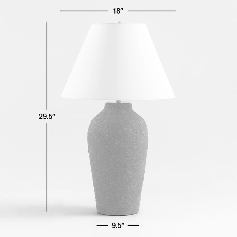 Corfu Tall Black Earthenware Table Lamp with Tapered Shade