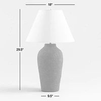 Corfu Tall Black Earthenware Table Lamp with Tapered Shade