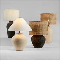 Corfu Tall Earthenware Table Lamp with Drum Shade