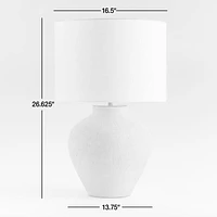 Corfu Black Table Lamp with Linen Drum Shade 26.6"