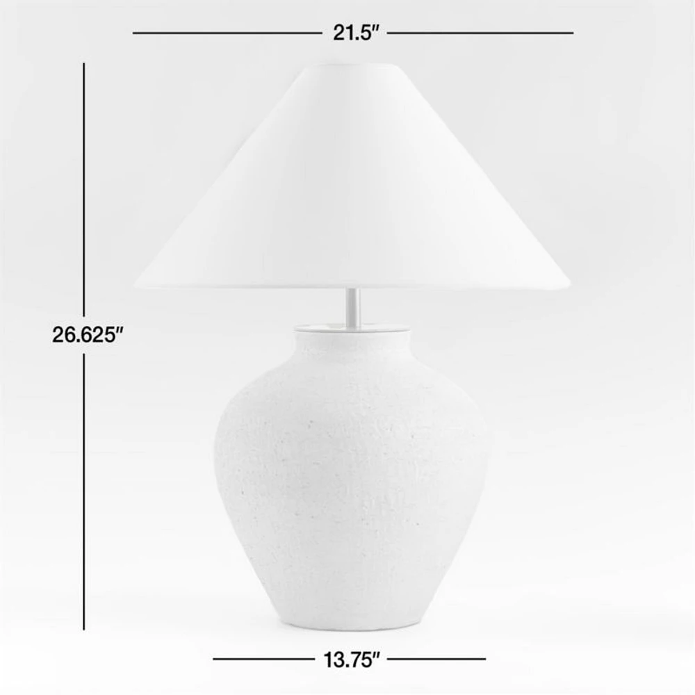Corfu Black Table Lamp with Linen Taper Shade 26.6"