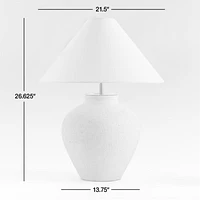 Corfu Black Table Lamp with Linen Taper Shade 26.6"