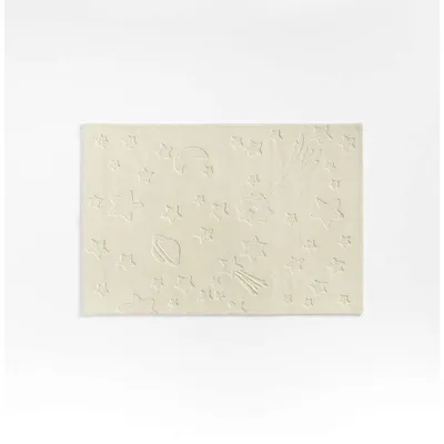 Cosmos Hand-Tufted Wool Cream Space Kids Rug 4x6