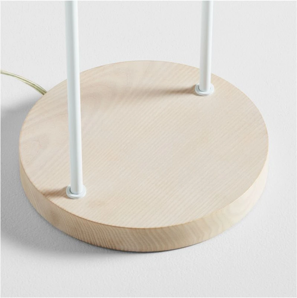 Cosmos White Metal Kids Floor Lamp with Wood Base