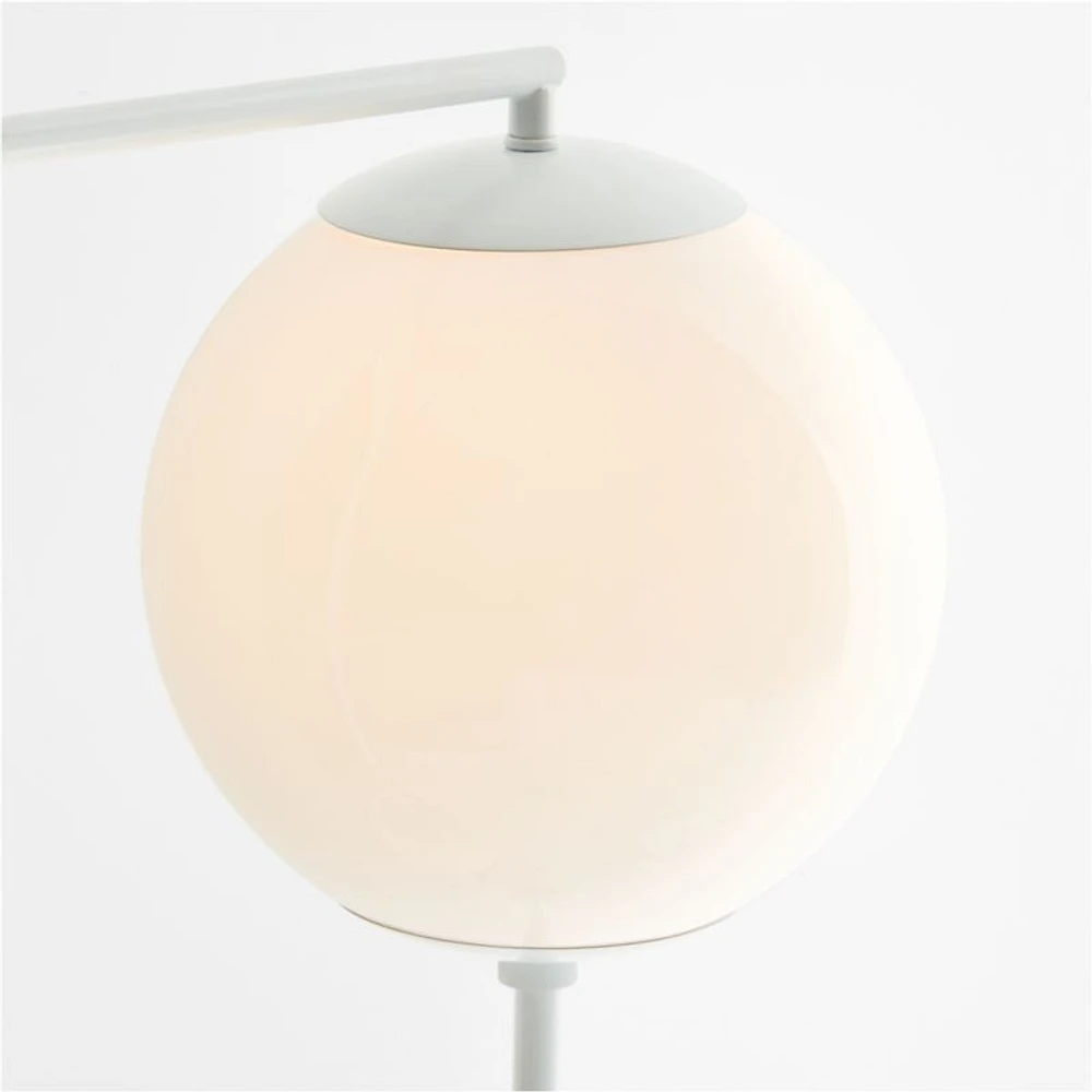 Cosmos White Metal Kids Floor Lamp with Wood Base