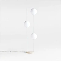 Cosmos White Metal Kids Floor Lamp with Wood Base