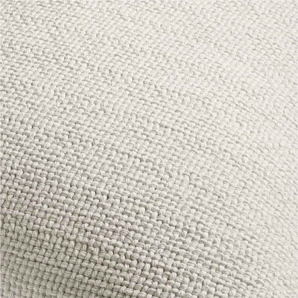 Organic Cotton Basketweave 20x20 Travertine Beige Throw Pillow Cover