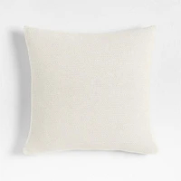 Organic Cotton Basketweave 20x20 Travertine Beige Throw Pillow Cover