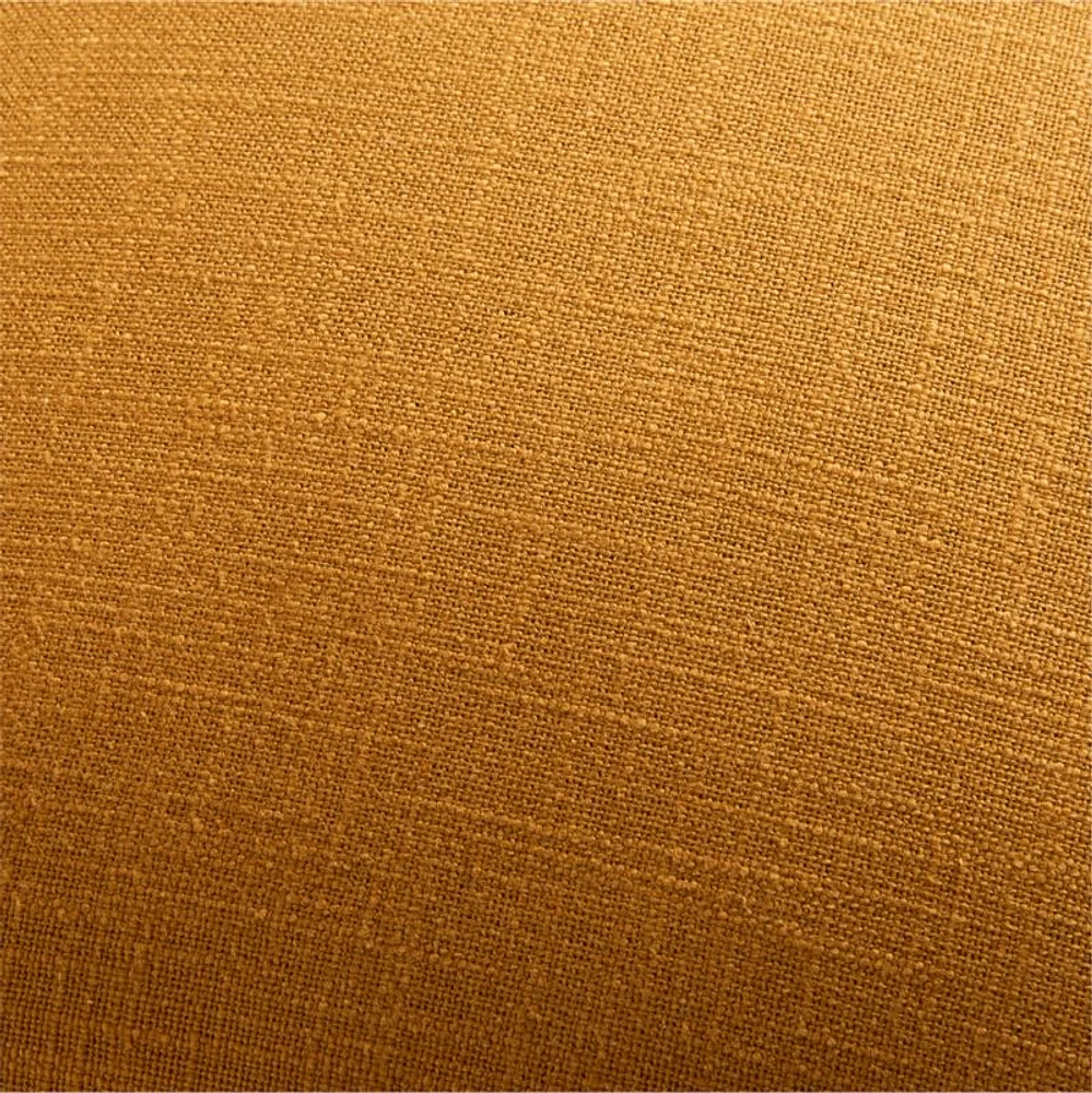 Amber 23x23 Merrow Stitch Organic Cotton Throw Pillow with Feather Insert