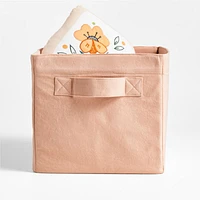 Elegant Pink Cotton Storage Shelf Bin