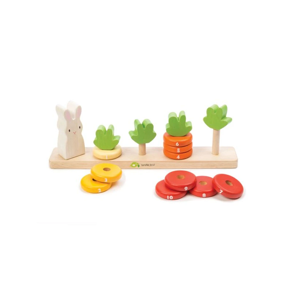 Tender Leaf Wooden Baby Counting Carrots Toy