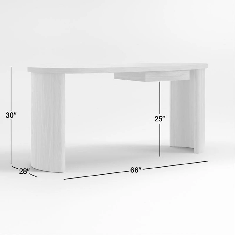 Courbe Curved Wood Desk with Drawer