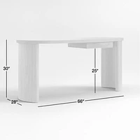 Courbe Curved Wood Desk with Drawer