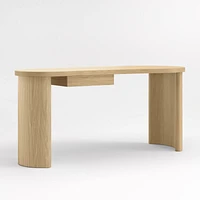 Courbe Curved Wood Desk with Drawer
