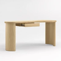 Courbe Curved Wood Desk with Drawer