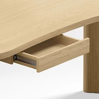 Courbe Curved Wood Desk with Drawer