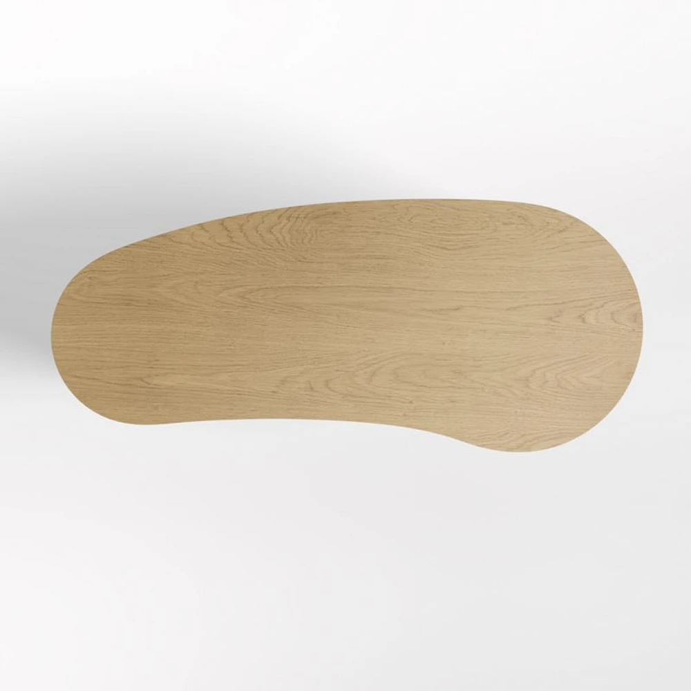 Courbe Curved Wood Desk with Drawer