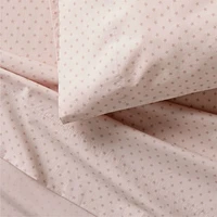 Cozy Cloud Modern Star Mauve Rose Washed Organic Cotton Kids Twin Sheet Set