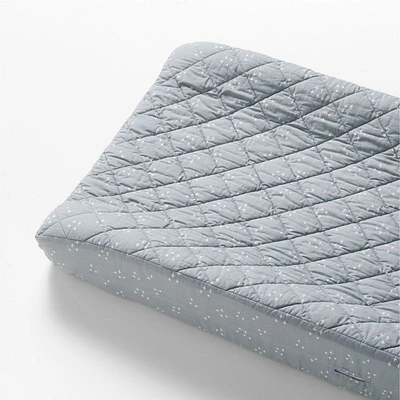 Cozy Cloud Twinkle Mist Blue Washed Organic Cotton Baby Changing Pad Cover