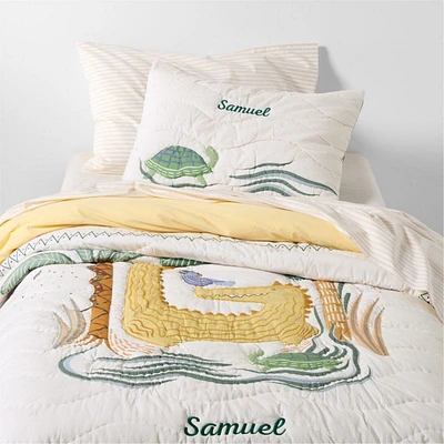 Cozy Cloud Straw Yellow Washed Organic Cotton Kids Full/Queen Duvet Cover