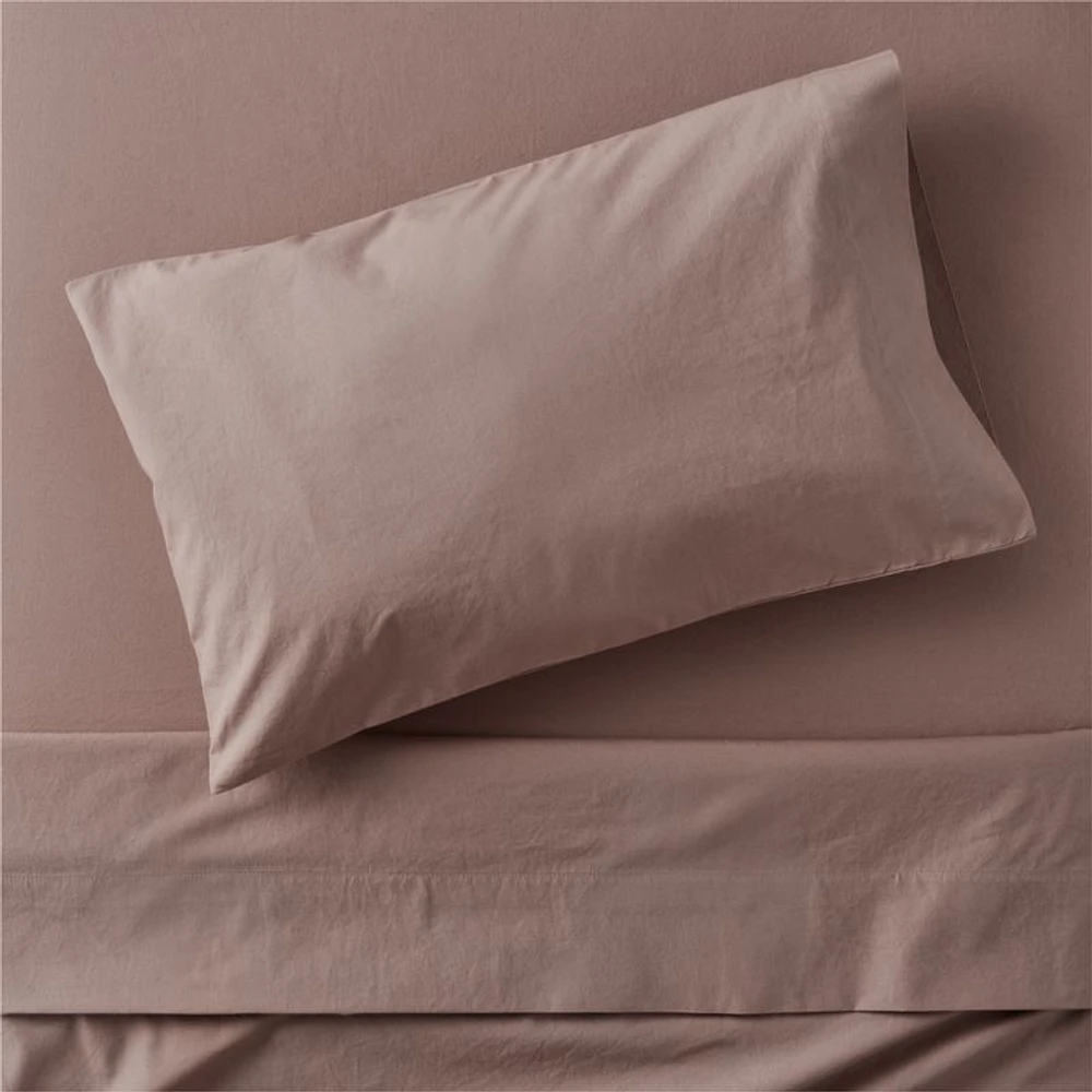 Cozy Cloud Moody Mauve Washed Organic Cotton Toddler Sheet Set