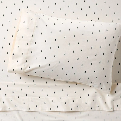 Cozysoft Organic Flannel Spruce Green Trees Twin/Twin XL Bed Sheet Set