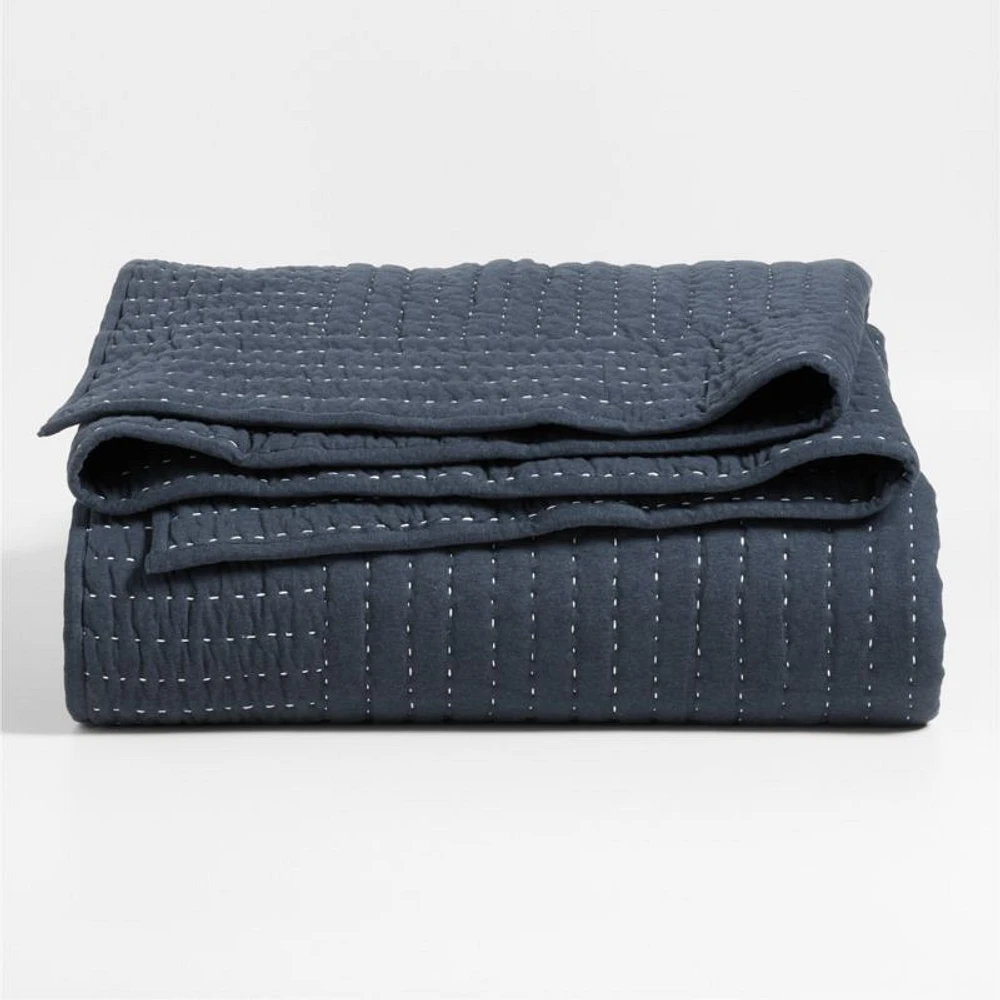 Cozysoft Organic Cotton Jersey Midnight Navy Full/Queen Quilt