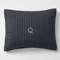 Cozysoft Organic Cotton Jersey Midnight Navy Standard Quilted Bed Pillow Sham