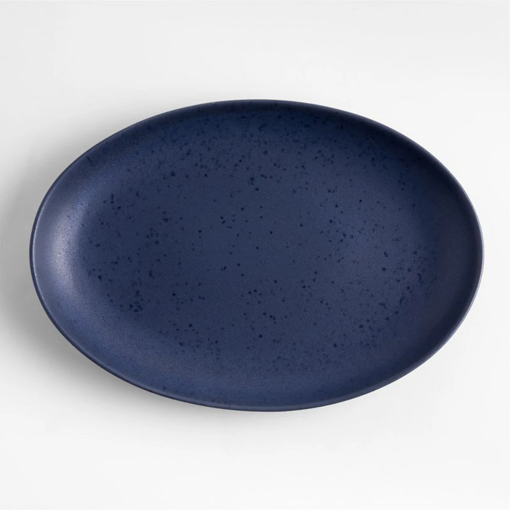 Craft Indigo Medium Oval Stoneware Platter
