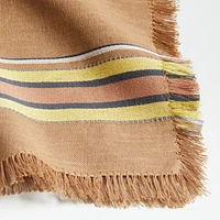 Craft Striped Brown Organic Cotton Fringe Napkin
