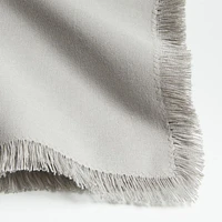 Craft Light Grey Organic Cotton Fringe Napkins, Set of 4