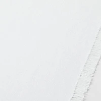 Craft 120" Crisp White Organic Cotton Fringe Table Runner