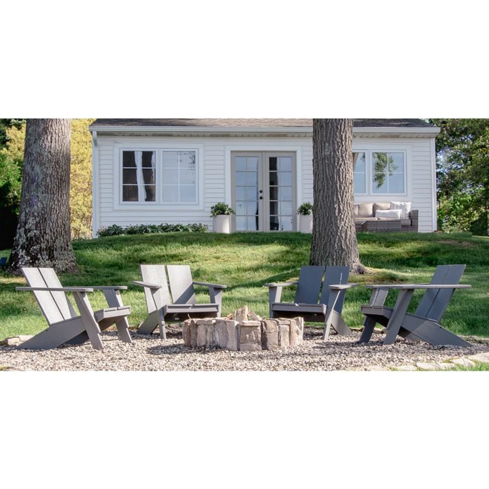 Paso Grey Outdoor Adirondack Chair by POLYWOOD®