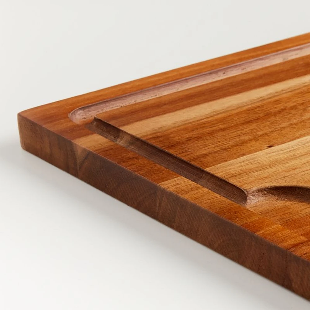Crate & Barrel Acacia Wood Cutting Board 24"x18"x0.75"